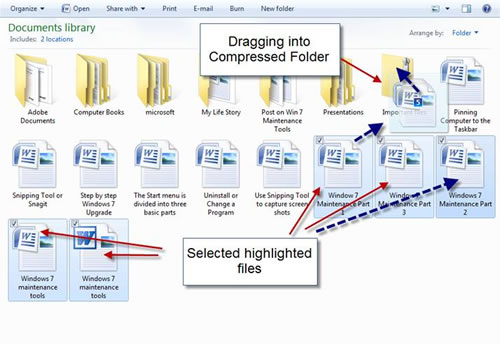 Creating a compressed folder in Windows 7...5 Creating a compressed folder in Windows 7, compressed folder, Windows 7