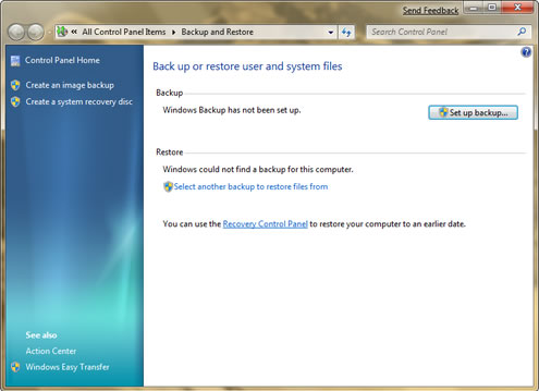 Windows 7 Backup and restore Windows 7 Backup and restore, Backup and restore