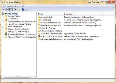 Windows 7 Local Security Policy, Local Security Policy