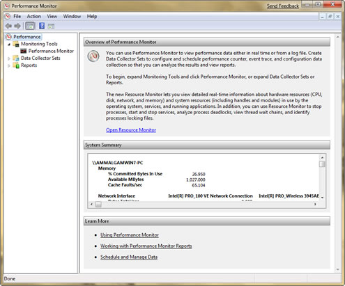 Windows 7 Performance Monitor, Performance Monitor Windows 7