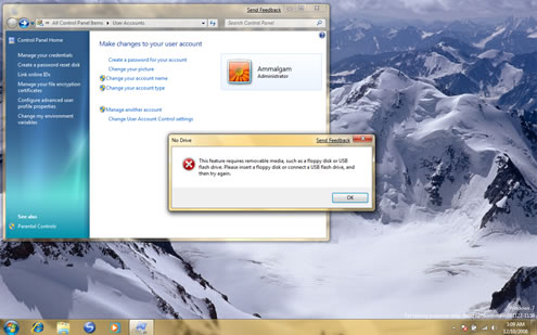 Windows 7 Create Password Reset Disk, Create Password Reset Disk