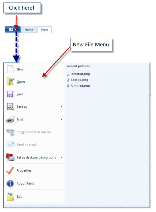 The new version of Paint in Windows 7, Paint, Windows 7