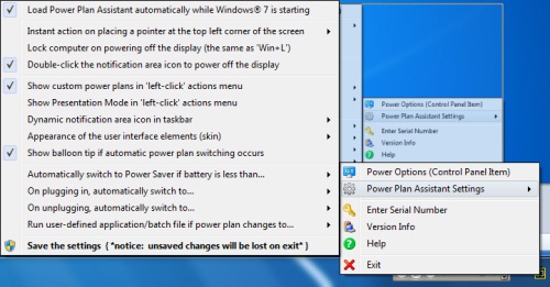 Windows 7, power plan assistant, switch power profiles