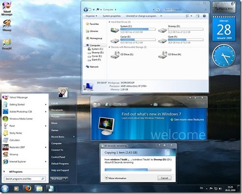 Windows 7 Aero diamond theme, Windows 7 aero theme, Windows 7 diamond theme