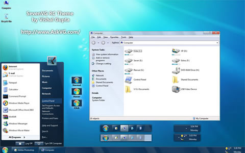 askvgsevenforxp Windows 7 Themes, Windows XP theme