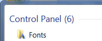 accessing fonts, fonts, Windows 7