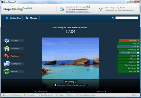 Software Review: Oops Backup, Oops Backup, hard drive backup, backup and restore