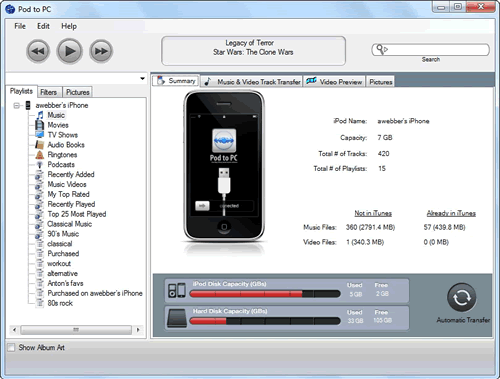 Pod to PC software review, Pod to PC, software, review