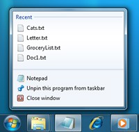 Windows 7 Jumplist, Windows 7 Jumplist, jumplist Windows 7, jumplist Windows 7